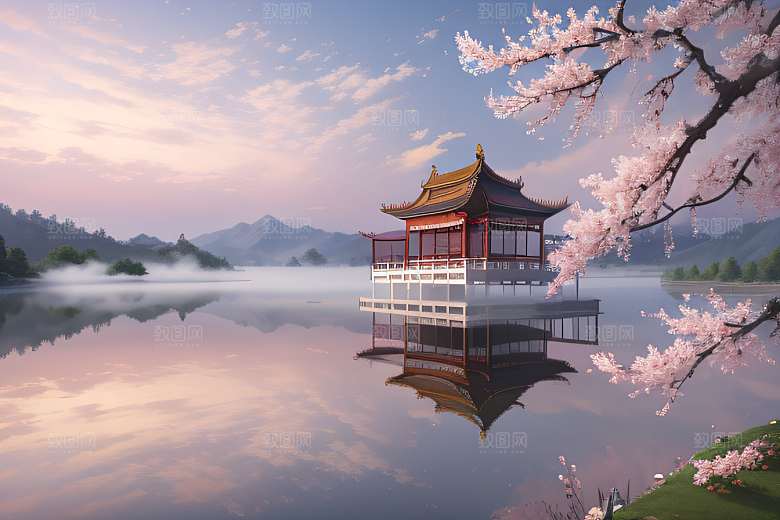 艺术圈话题中国宫殿美景的壮丽绘画