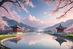 艺术圈话题中国宫殿美景的壮丽绘画
