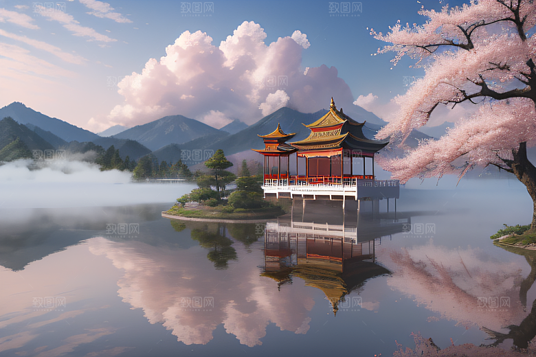 艺术圈话题中国宫殿美景的壮丽绘画