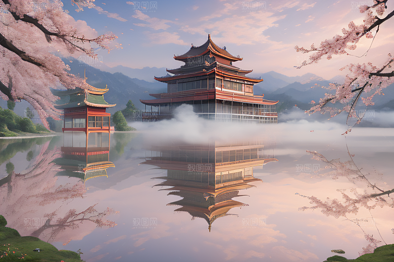 艺术圈话题中国宫殿美景的壮丽绘画