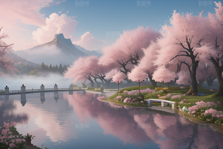 艺术圈话题中国宫殿美景的壮丽绘画