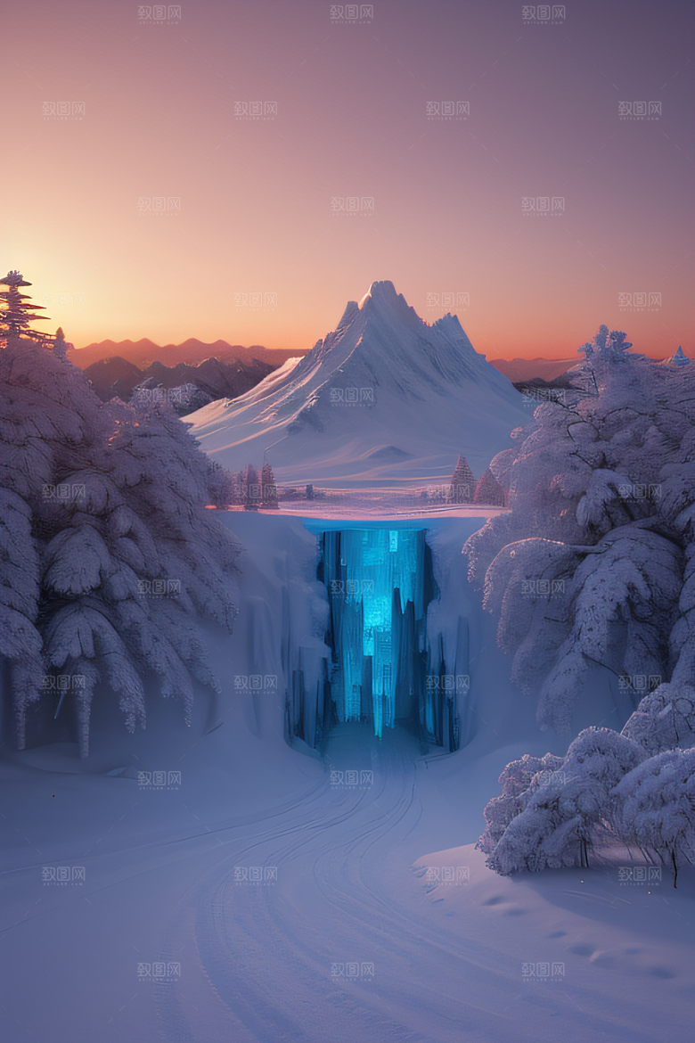 冰雪覆盖的电影场景