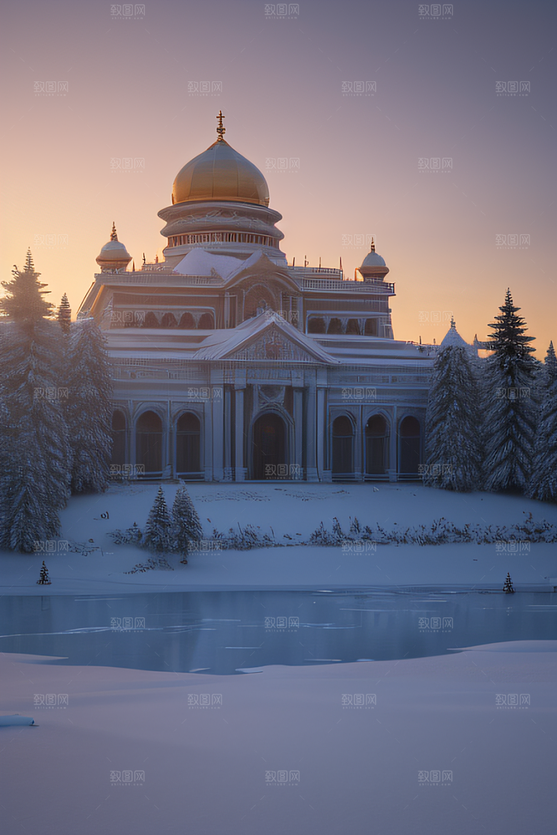 冰雪覆盖的电影场景