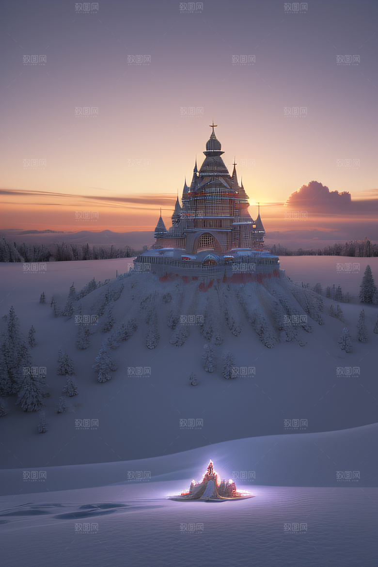 冰雪覆盖的电影场景