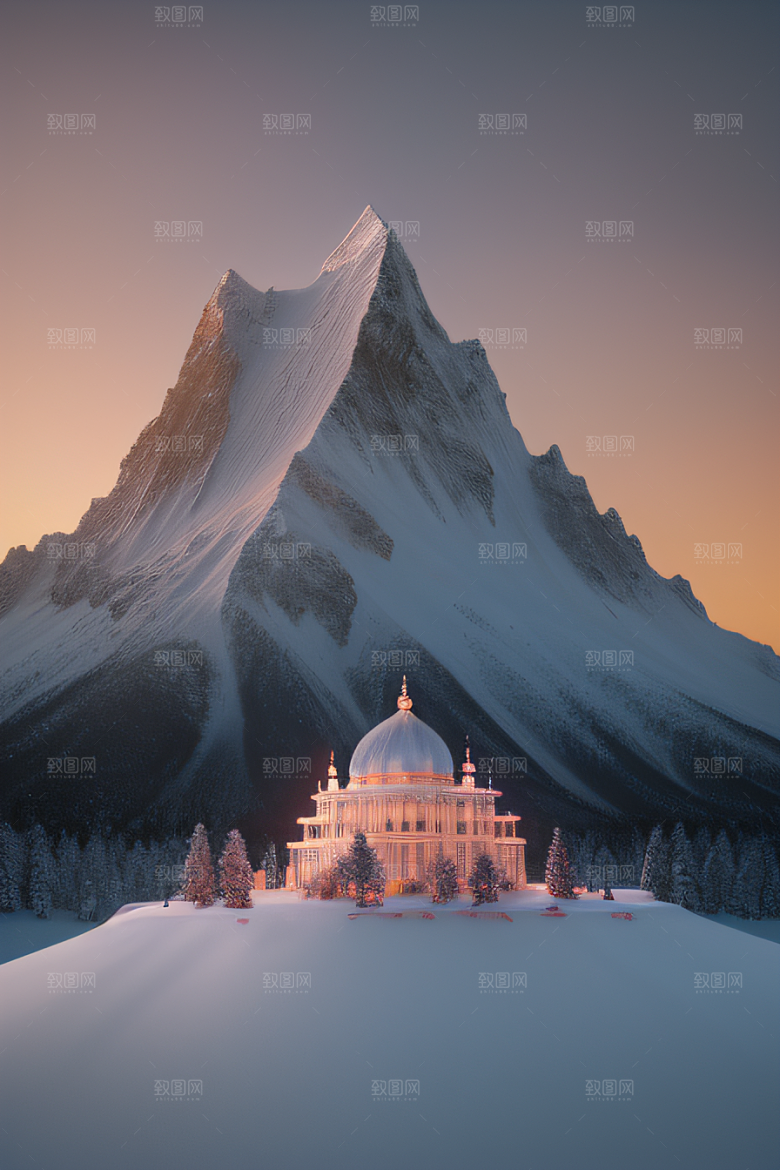 冰雪覆盖的电影场景