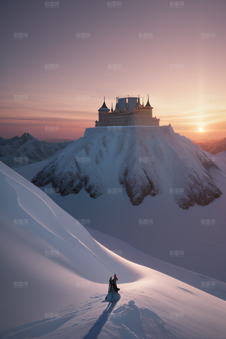 冰雪覆盖的电影场景