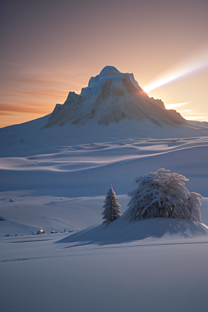 冰雪覆盖的电影场景