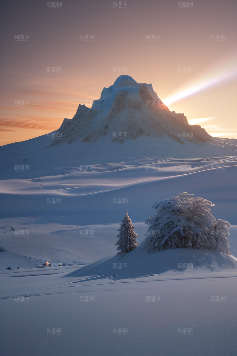 冰雪覆盖的电影场景