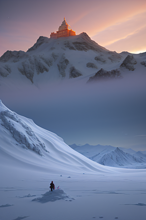 冰雪覆盖的电影场景