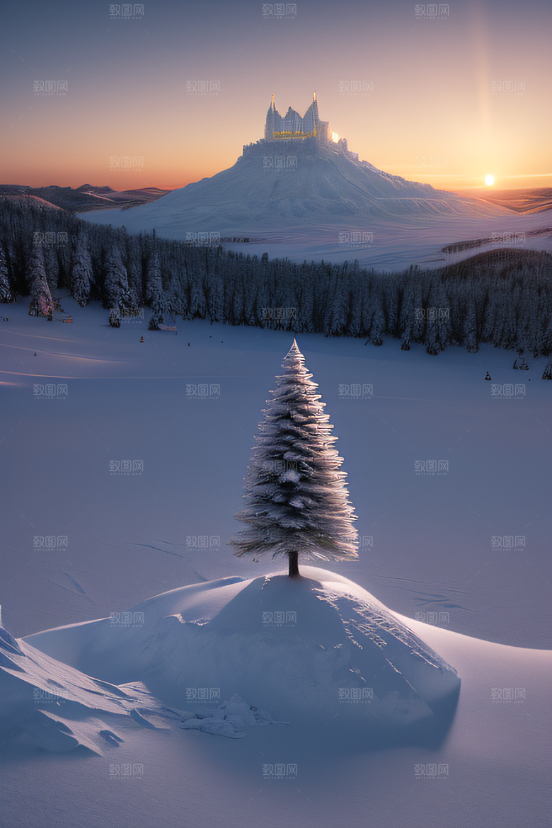 冰雪覆盖的电影场景