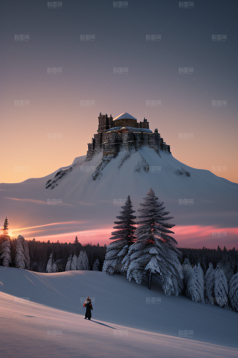 冰雪覆盖的电影场景