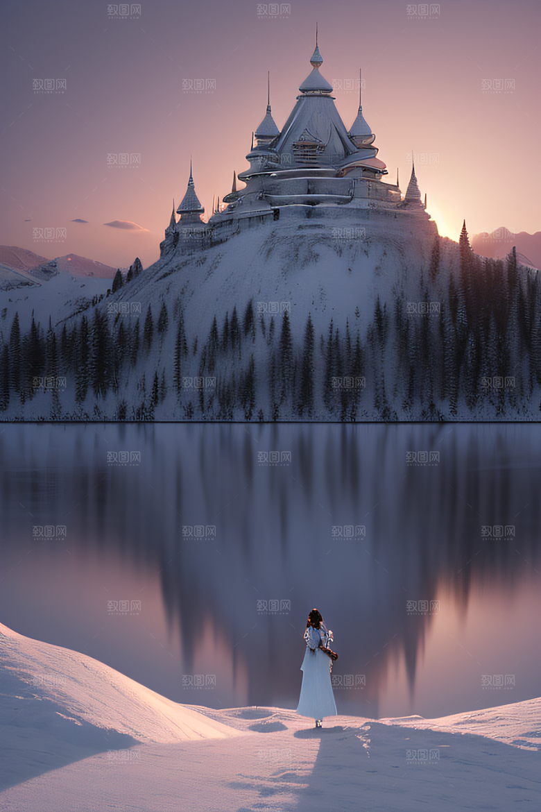 冰雪中的迷幻景色