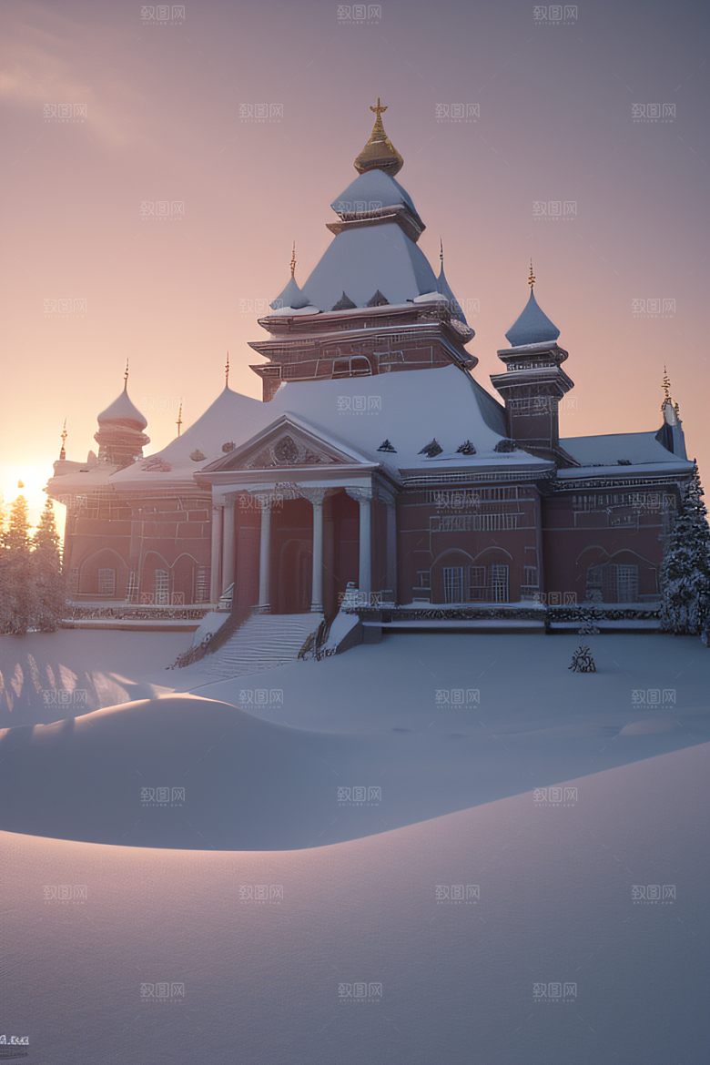 冰雪中的迷幻景色