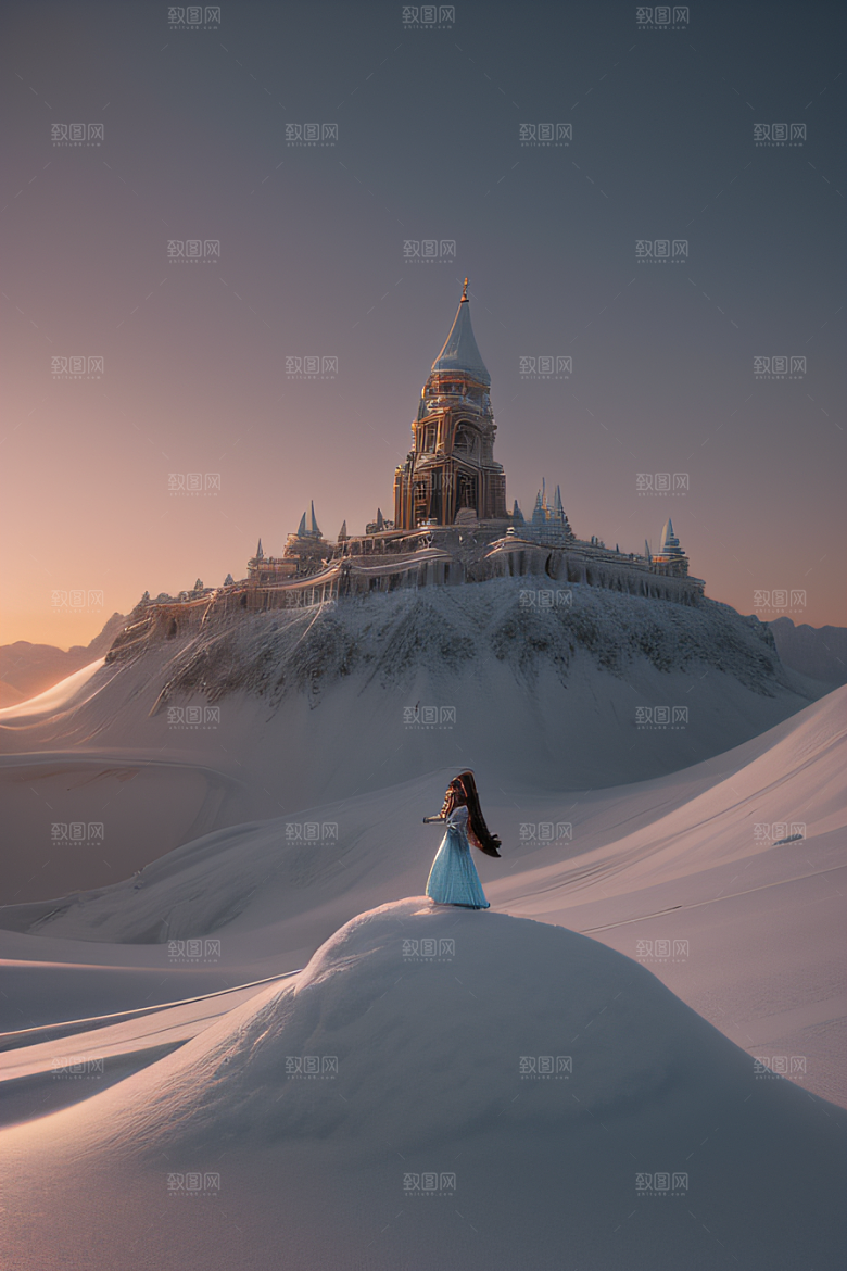 冰雪中的迷幻景色