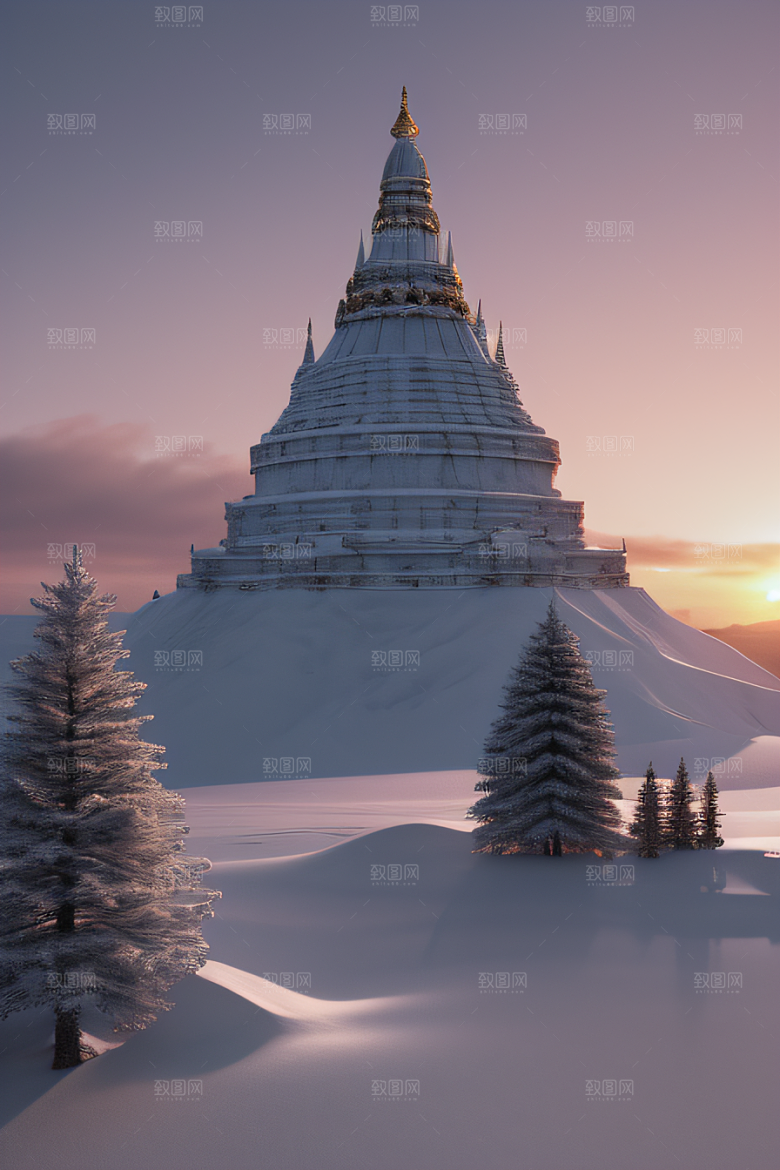 冰雪中的神秘氛围