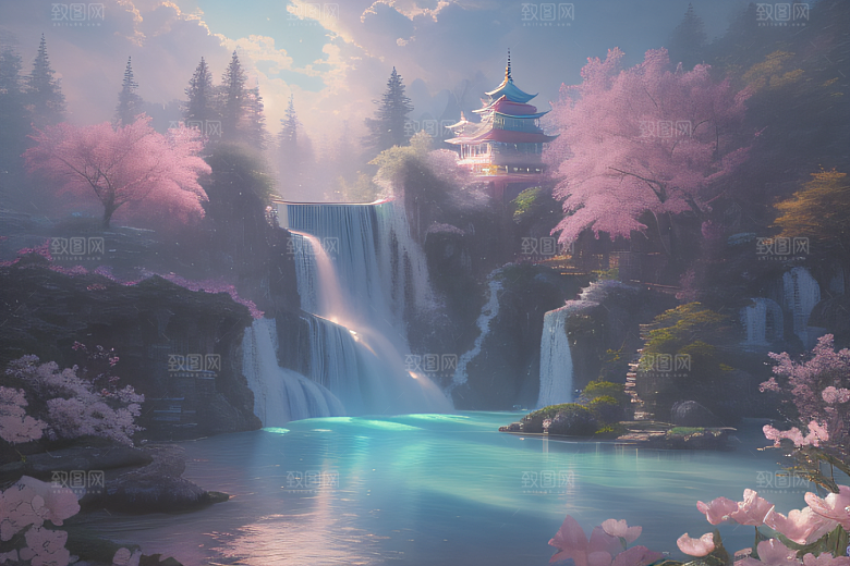 梦境花园白云朵朵光影流转