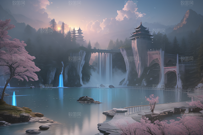 梦境花园白云朵朵光影流转