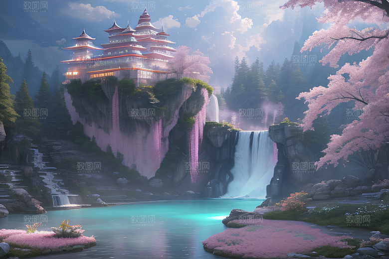 梦境花园白云朵朵光影流转