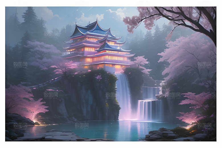梦境花园白云朵朵光影流转