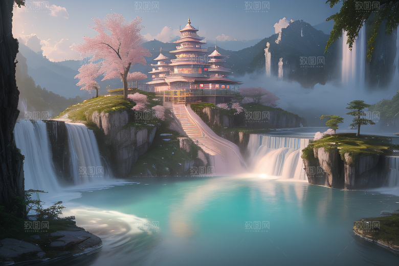 梦境花园白云朵朵光影流转
