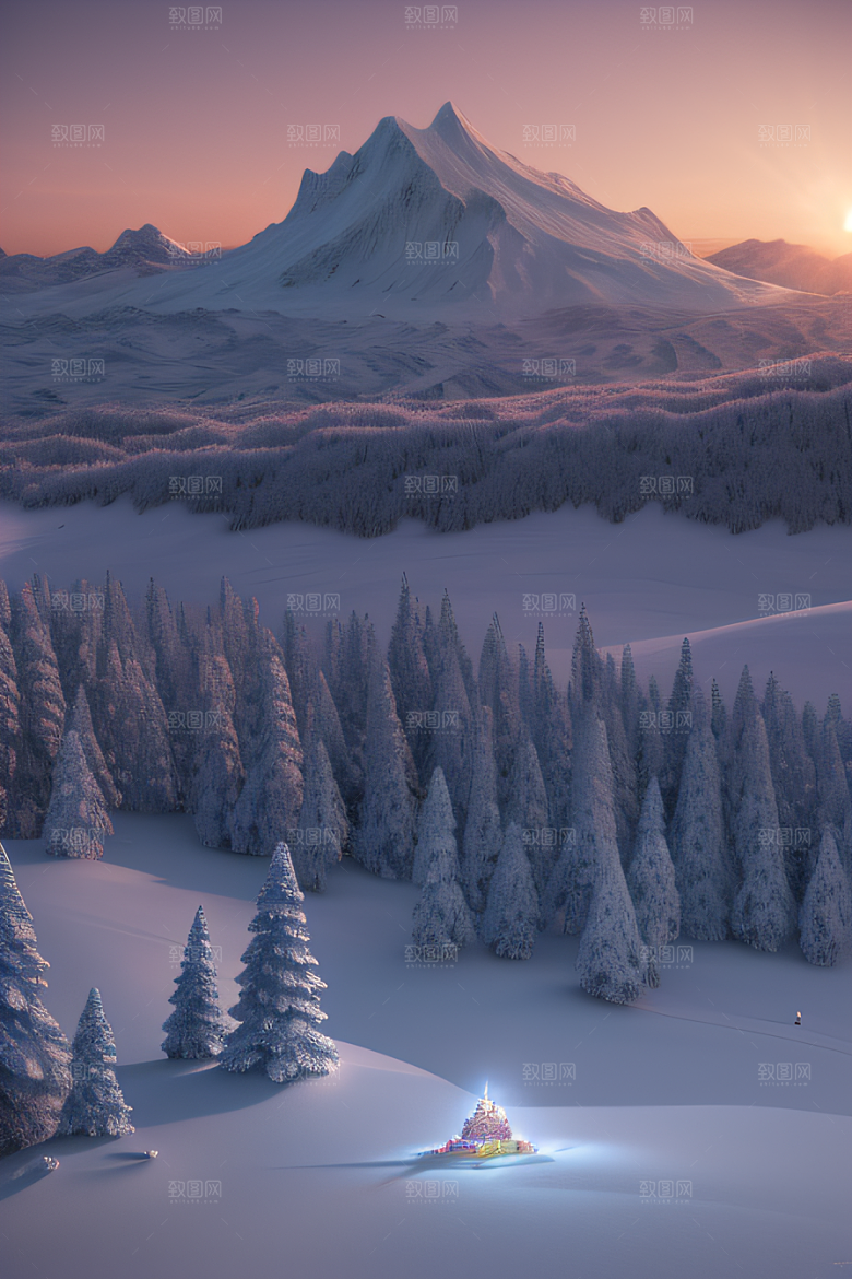 冰雪世界的壮丽景观