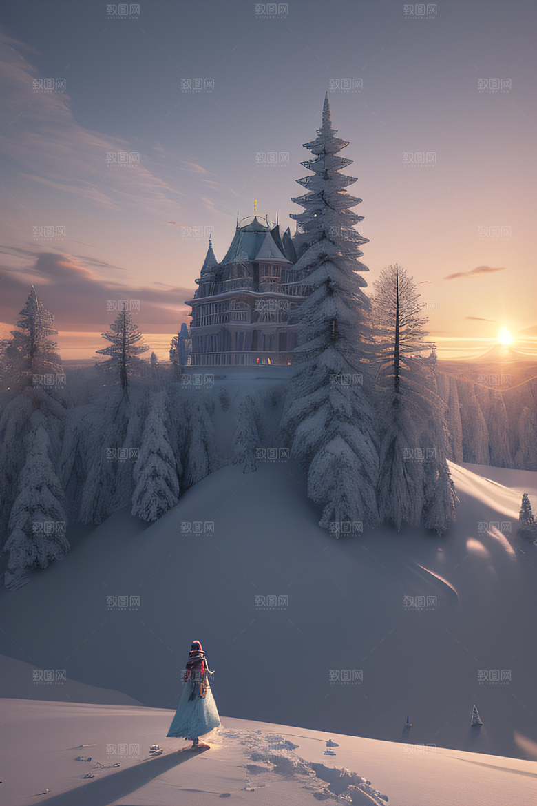 冰雪世界的壮丽景观