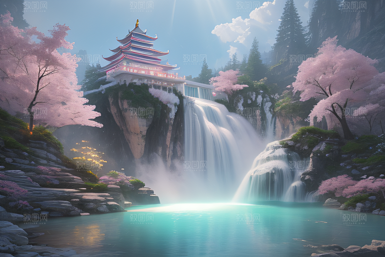 梦境花园白云朵朵光影流转