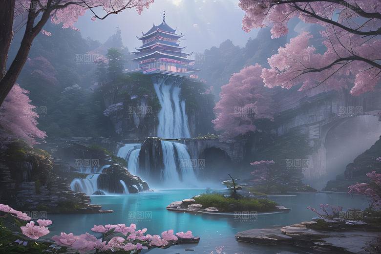 梦境花园白云朵朵光影流转
