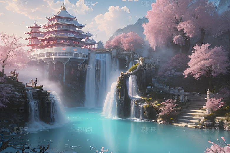 梦境之旅白云朵朵水光山色