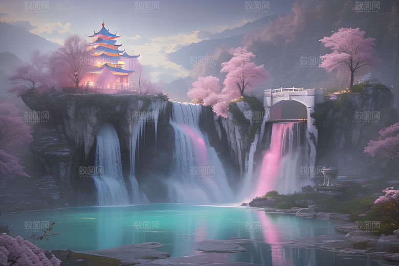 梦境之旅白云朵朵水光山色