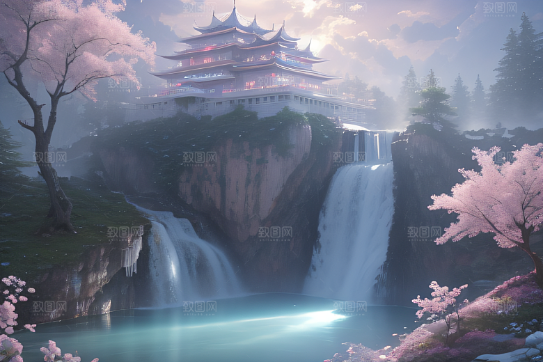 梦境之旅白云朵朵水光山色