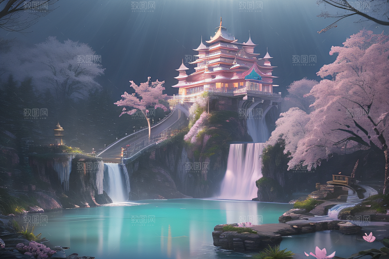 梦境之旅白云朵朵水光山色