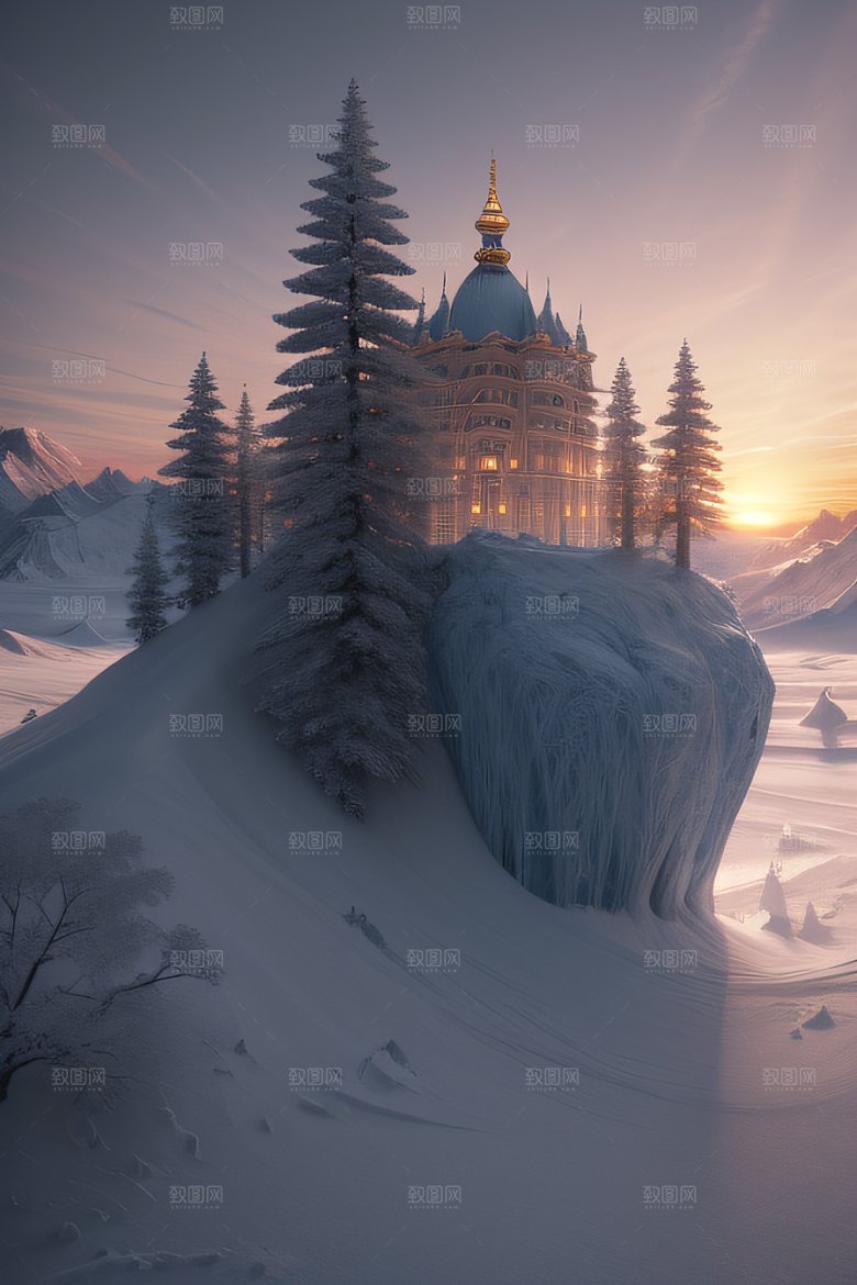冰雪中的神秘宫殿