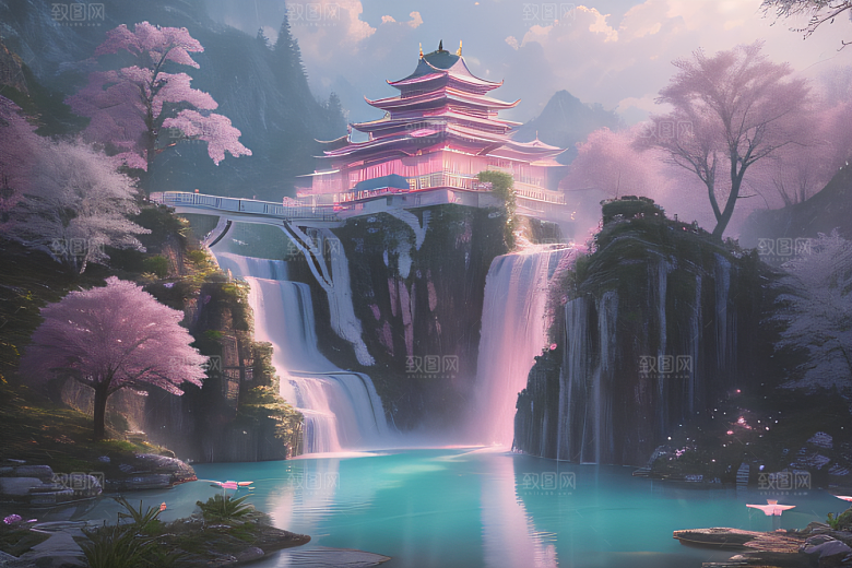 梦境之旅白云朵朵水光山色