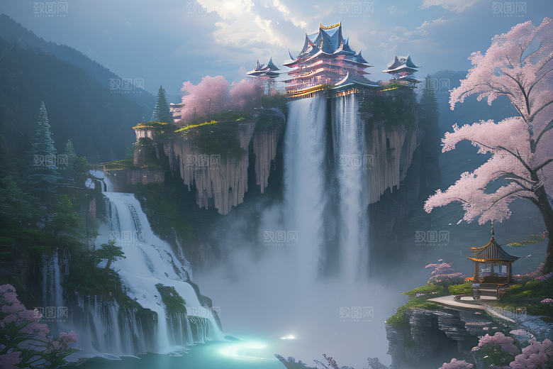 梦境之旅白云朵朵水光山色