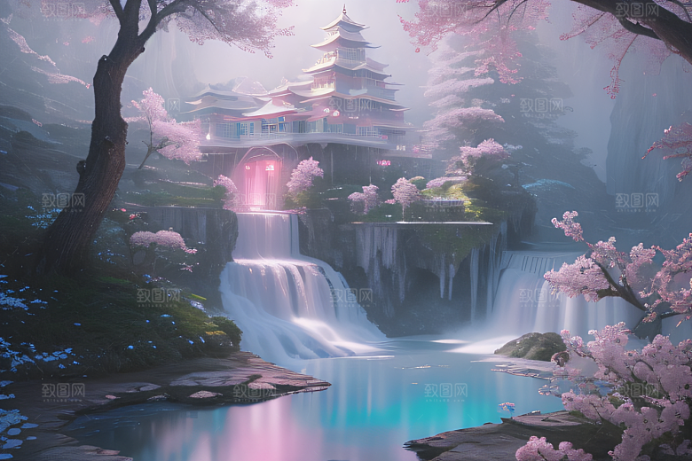 梦境之旅白云朵朵水光山色