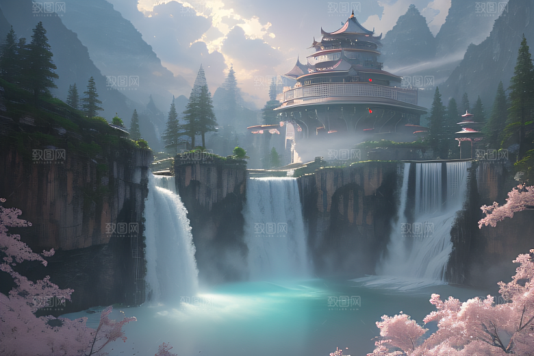 梦境之旅白云朵朵水光山色