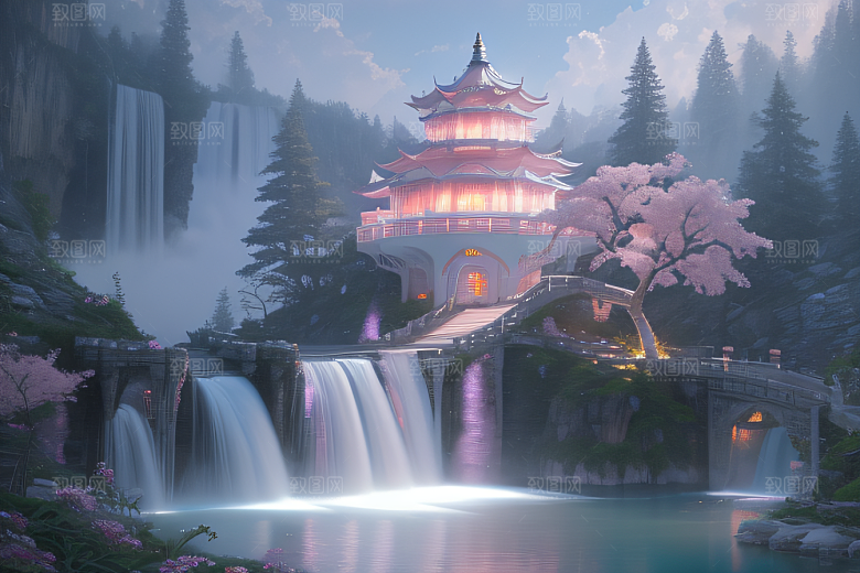 梦境之旅白云朵朵水光山色