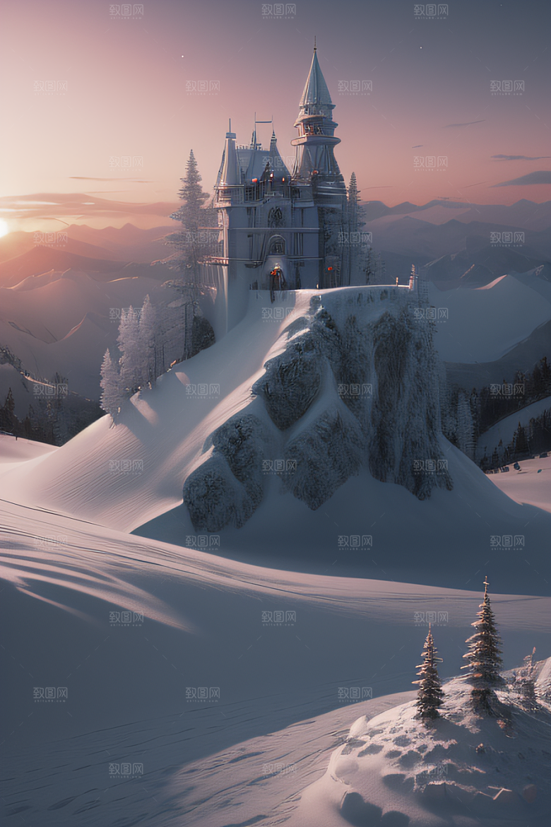冰雪覆盖的电影场景