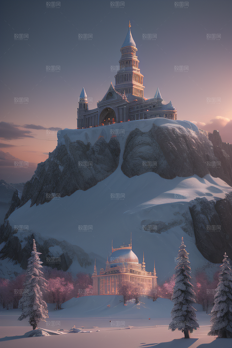 冰雪覆盖的电影场景