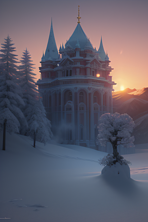 冰雪覆盖的电影场景