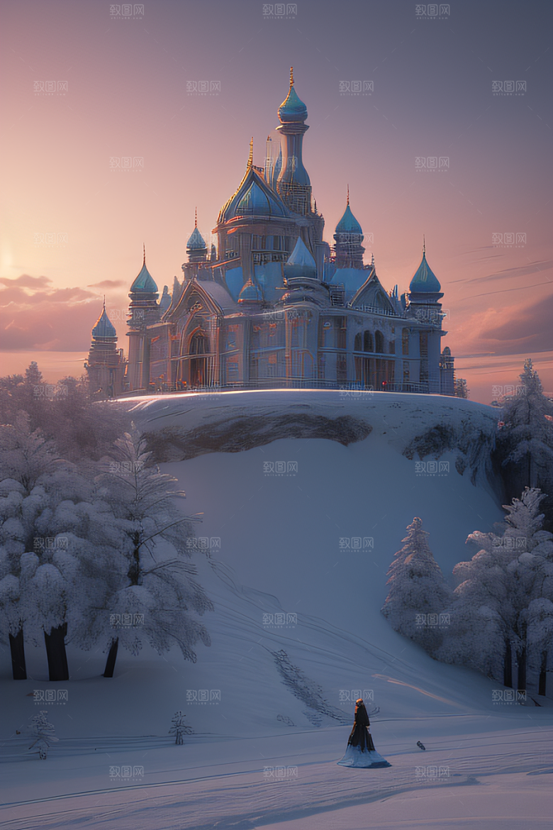 冰雪覆盖的电影场景