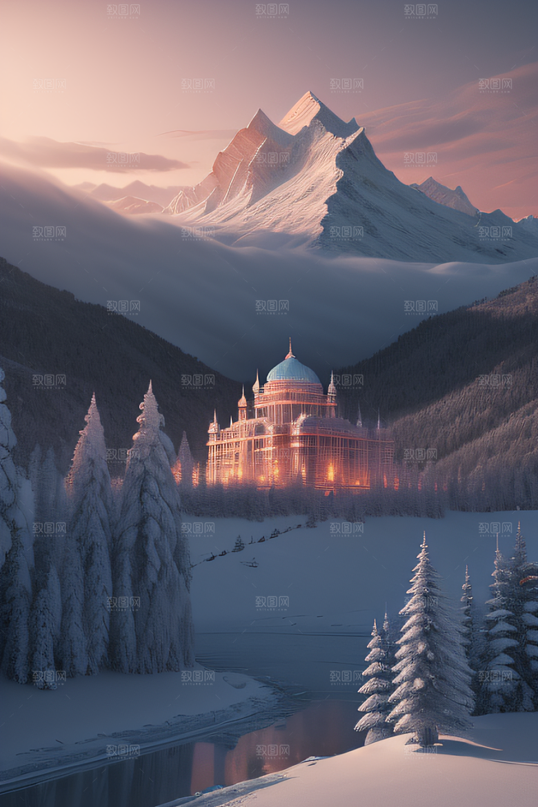 冰雪覆盖的电影场景