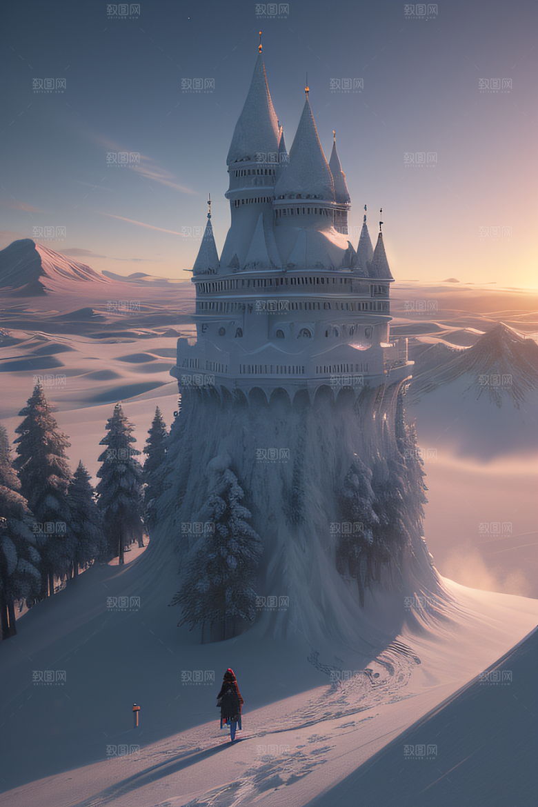 冰雪覆盖的电影场景
