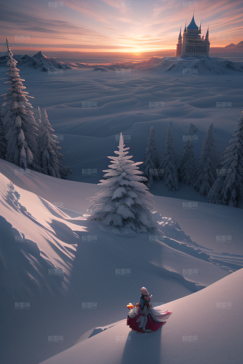 冰雪覆盖的电影场景