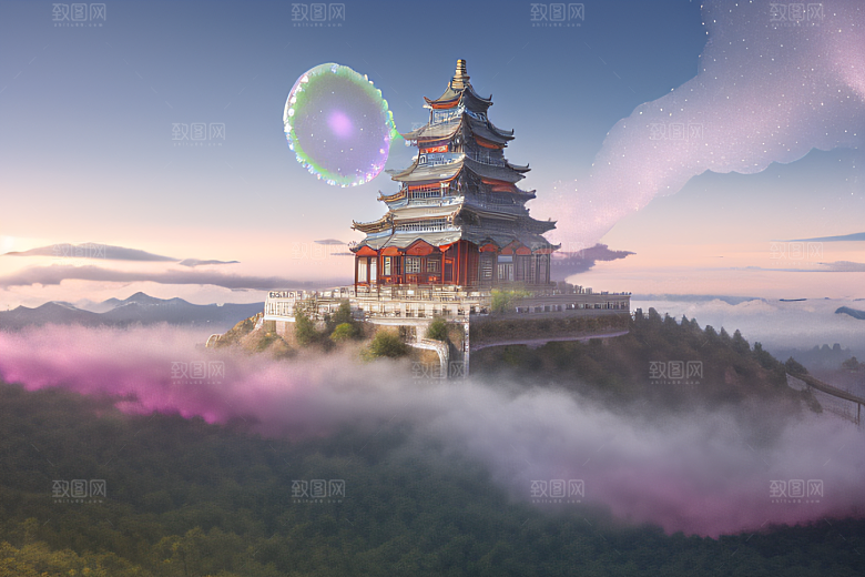 冰雪中的迷幻景色
