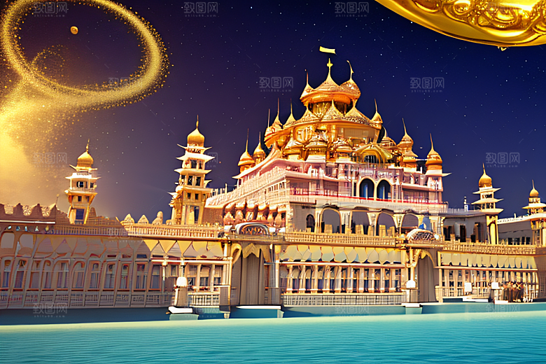 海洋奇观巨型玫瑰宫殿壮丽景色