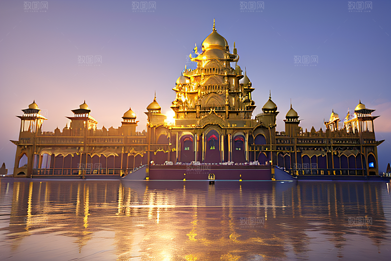 海洋奇观巨型玫瑰宫殿壮丽景色
