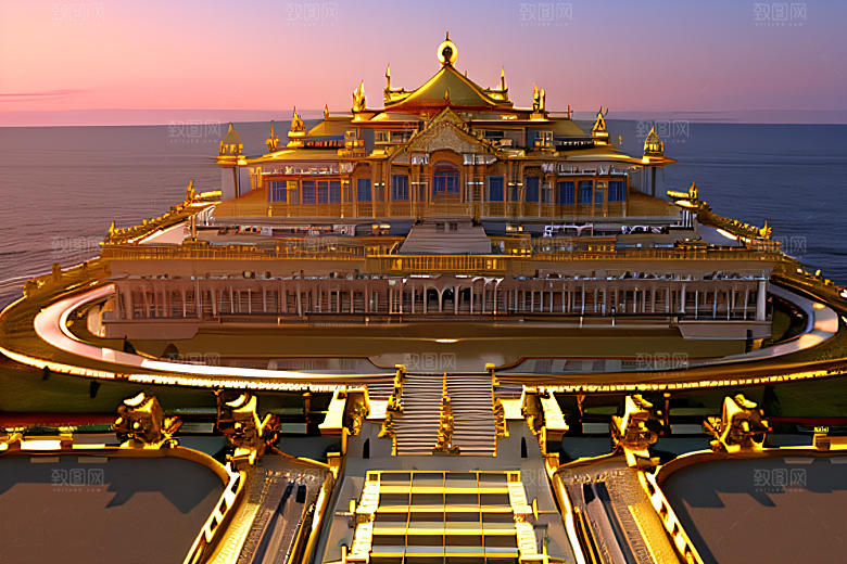 浩瀚海洋巨型玫瑰宫殿壮丽登场