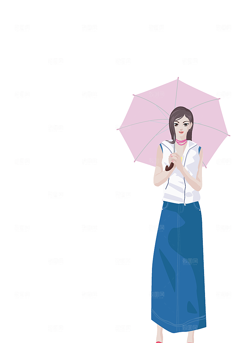 卡通手绘人物女孩男孩矢量素材